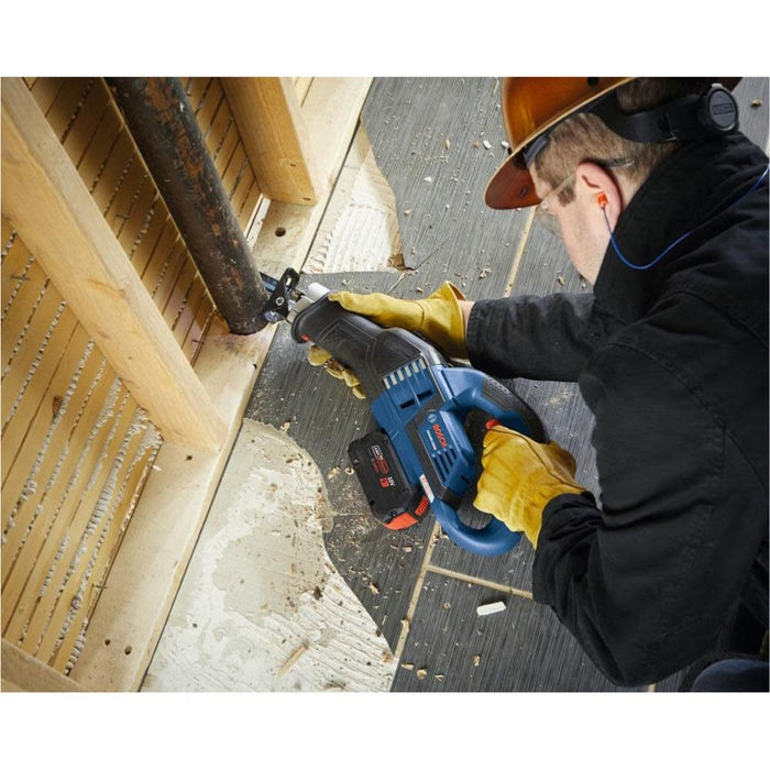 Bosch GSA18V-125K14A 18V Brushless 1-1/4" Stroke Multi-Grip Reciprocating Saw Kit with 8 Ah Battery and Charger - 14
