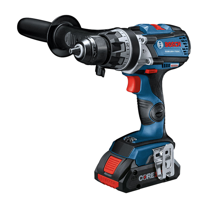 Bosch GSB18V-755CB25 18V EC Brushlss Connected-Ready 1/2" Hammer Drill/Driver Kit - 6