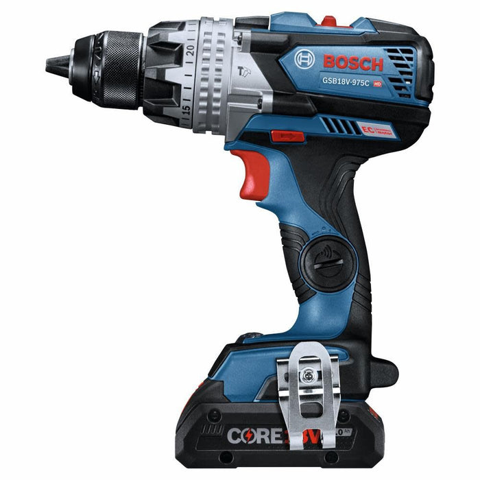 Bosch GSB18V-975CB25 18V Brushless Connected-Ready 1/2 In. Hammer Drill/Driver Kit with (2) CORE18V 4 Ah Advanced Power Batteries - 5