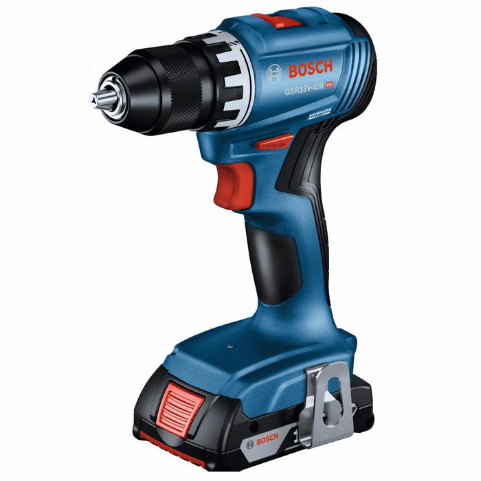 Bosch GSR18V-400B12 18V Compact Brushless 1/2" Drill/Driver Kit with (1) 2.0 Ah SlimPack Battery - 6