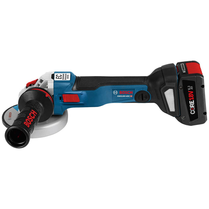 Bosch GWS18V-45CN 18V EC Brushless Connected - Ready 4.5" Angle Grinder - 5