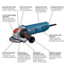 Bosch GWX13-50VSP 5" 13A X-Lock Variable Speed Angle Grinder with Paddle Switch - 3