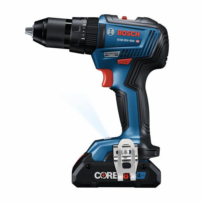 Bosch GXL18V-240B22 18V 2-Tool Combo Kit with 1/2" Hammer Drill/Driver, Two-In-One 1/4" and 1/2" Bit/Socket Impact Driver/Wrench and (2) 2 Ah Standard Power Batteries - 4