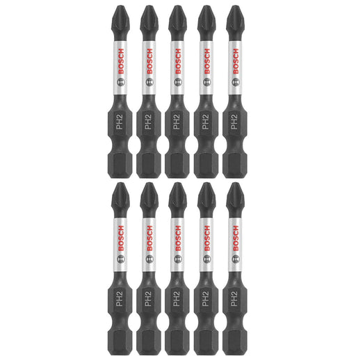 Bosch ITPH22B 10-Pc Impact Tough 2" Phillips #2 Power Bits