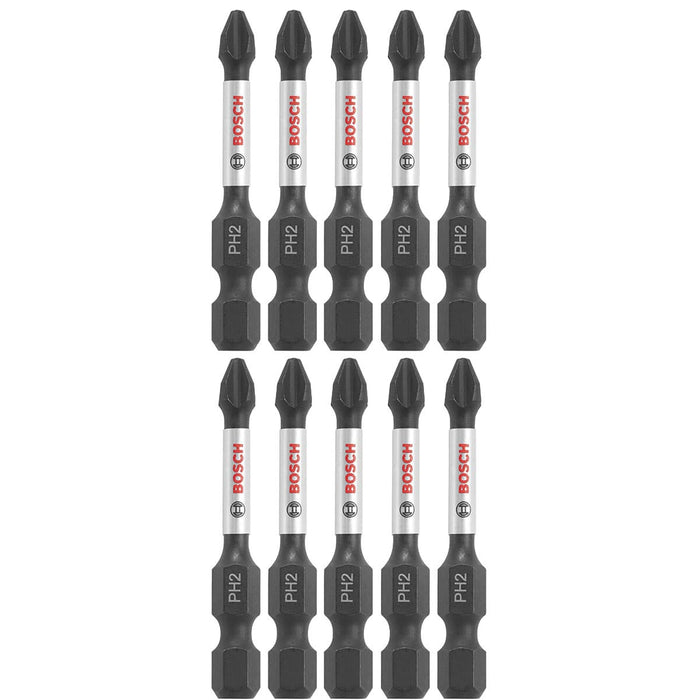 Bosch ITPH22B 10-Pc Impact Tough 2" Phillips #2 Power Bits