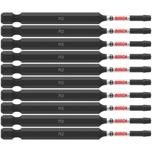 Bosch ITSQ235B 10 pc. Impact Tough 3.5" Square #2 Power Bits (Bulk Pack)