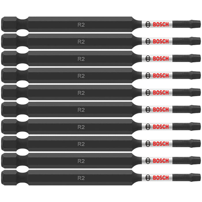 Bosch ITSQ235B 10 pc. Impact Tough 3.5" Square #2 Power Bits (Bulk Pack)