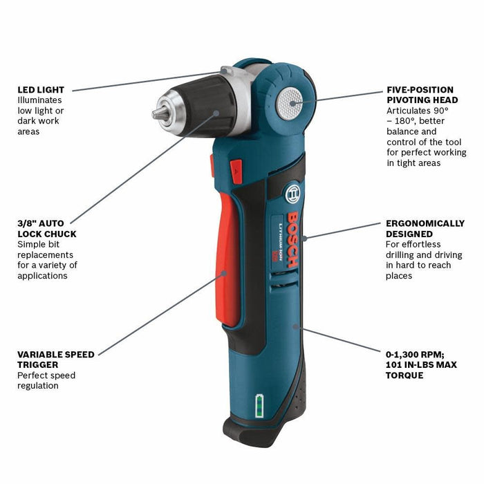 Bosch PS11N 12V Max 3/8 In. Angle Drill (Bare Tool) - 2