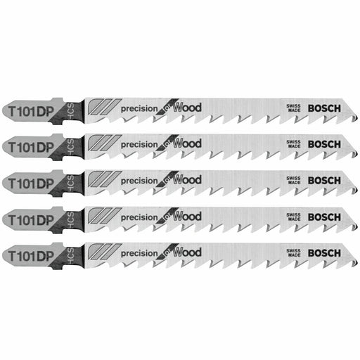 Bosch T101DP 4" 6 TPI Precision for Wood T-Shank Jig Saw Blades (5 Pack)