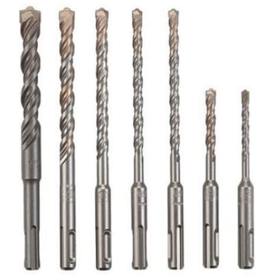 Bosch HCK001 7-Piece S4 SDS Plus Rotary Hammer Drill Bit Set, 2 Cutter