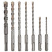 Bosch HCK001 7-Piece S4 SDS Plus Rotary Hammer Drill Bit Set, 2 Cutter