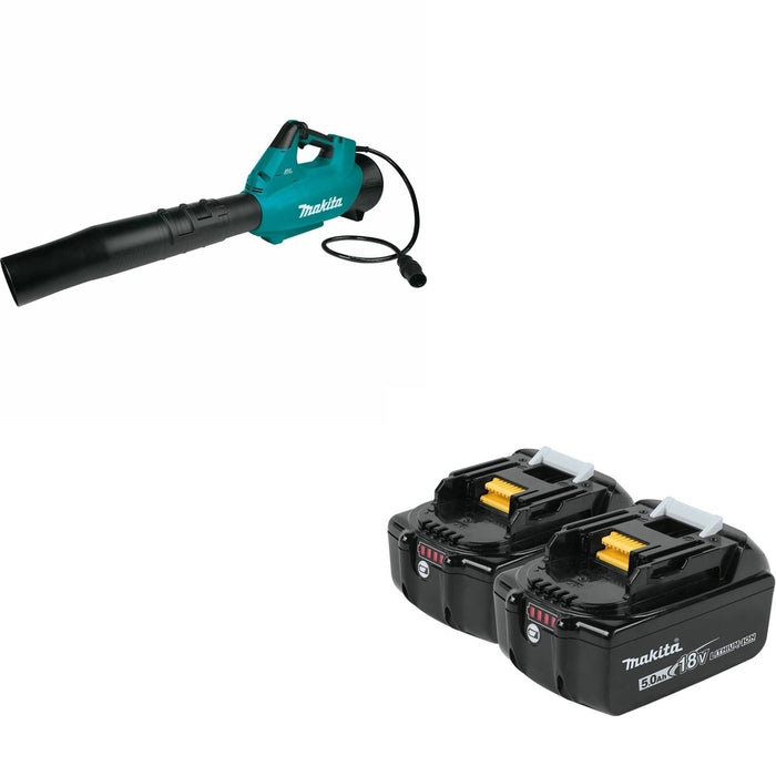 Makita CBU01Z 36V Brushless Blower, Connector Cable, Tool Only W/ BL1850B-2 5.0Ah Battery, 2