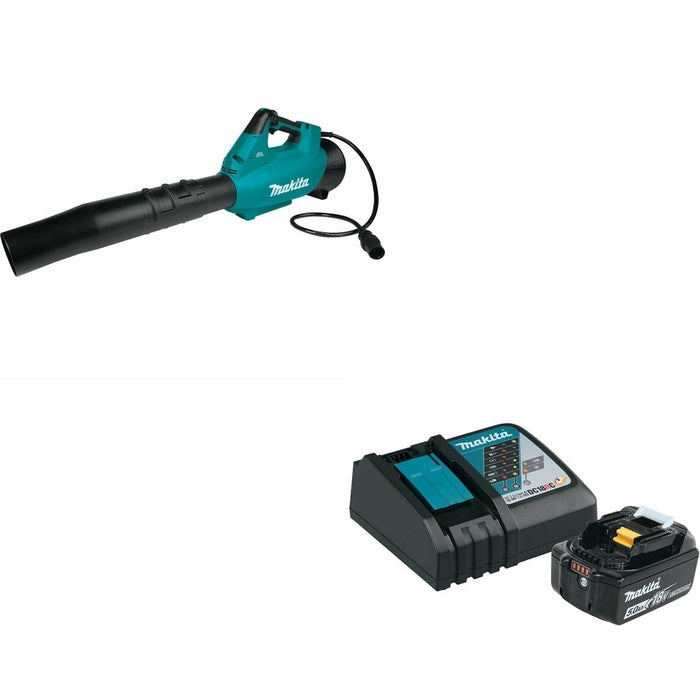 Makita CBU01Z Blower, Connector W/ BL1850BDC1 18V LXT Li-Ion Battery and Charger Starter Pack