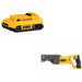 DeWalt DCB203 20V Max Li-Ion Battery Pack w/ DCS380B 20V MAX Recip Saw, Bare