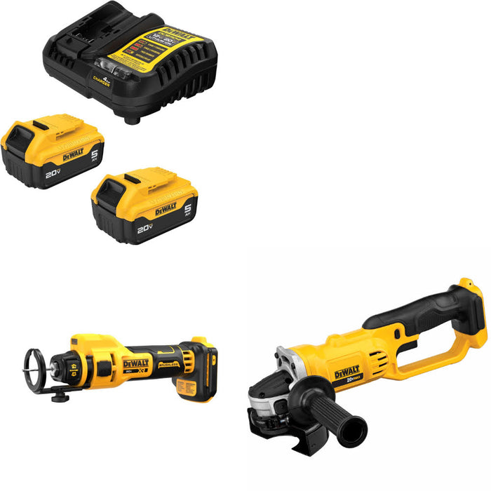 DeWalt DCB205-2C 20V Max Starter Kit W/ DCE555B 20V Cut-Out Tool & Cut-Off Tool