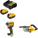 DeWalt DCB205-2C 20V Starter Kit W/ DCF860B 20V Impact Driver & Vacuum, Bare