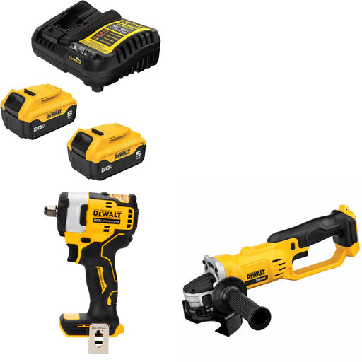 DeWalt DCB205-2C 20V Max Starter Kit W/ DCF911B 20V Impact Wrench & Cut-Off Tool