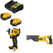 DeWalt DCB205-2C 20V Starter Kit W/ DCF911B 20V Impact Wrench & Recip Saw, Bare