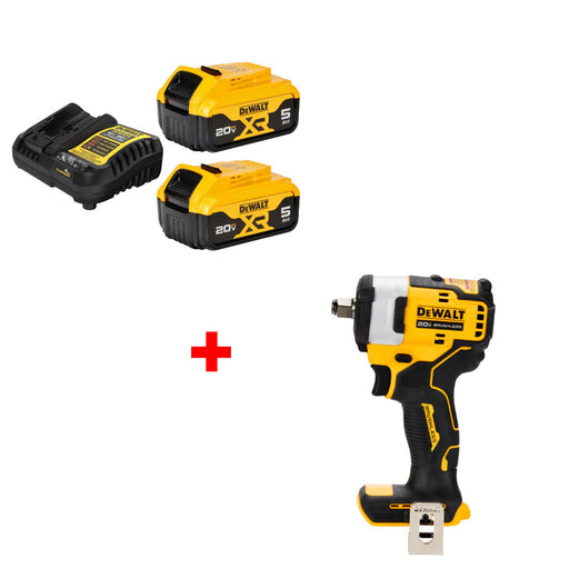 DeWalt DCB205-2C 20V MAX XR Starter Kit W/ FREE DCF911B 20V MAX Impact Wrench