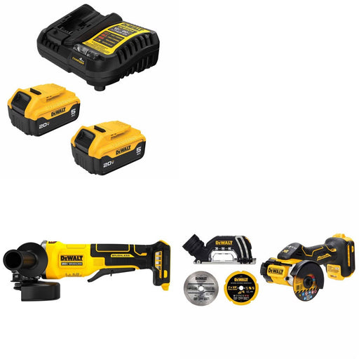 DeWalt DCB205-2C Battery Kit W/ FREE DCG408B Grinder and FREE DCS438B Cut-Off