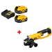 DeWalt DCB205-2C 20V MAX XR Starter Kit W/ FREE DCG412B 20V MAX Cut-Off Tool