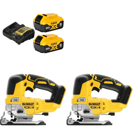 DeWalt DCB205-2C 20V MAX XR 5Ah Starter Kit W/ FREE DCS334B 20V MAX Jig Saw-2Pk