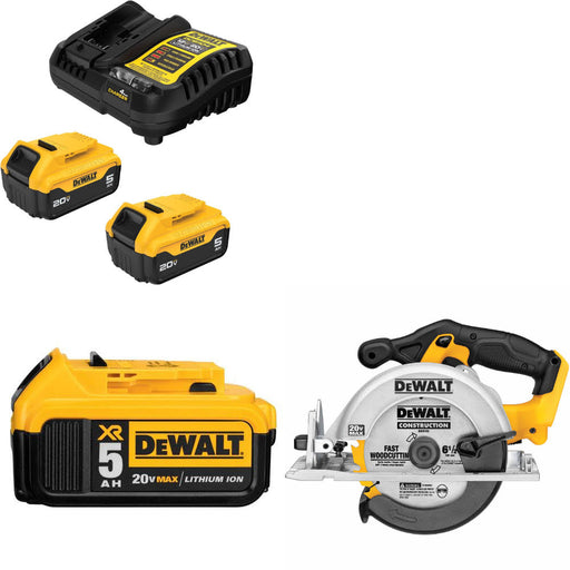 DeWalt DCB205-2C 20V Max Starter Kit W/ DCS334B 20V Jig Saw & 20V Heat Gun, Bare