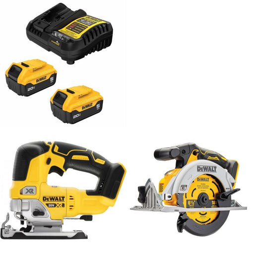 DeWalt DCB205-2C Battery Kit W/ FREE DCS334B Jig Saw and FREE DCS565B Circular Saw