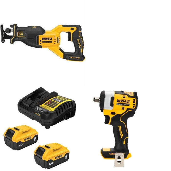 DeWalt DCB205-2C Battery Kit W/ FREE Recip Saw and FREE Impact Wrench