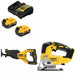 DeWalt DCB205-2C 20V MAX 5Ah Battery Kit W/ FREE DCS382B Recip Saw and FREE DCS334B Jig Saw