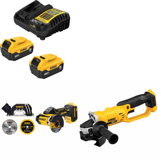 DeWalt DCB205-2C 20V Starter Kit W/ DCS438B Cut-Off Tool & EXTRA Cut-Off Tool