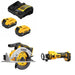 DeWalt DCB205-2C 5Ah Battery Kit W/ FREE DCS565B 6-1/2" Saw and FREE DCE555B Cut-Out Tool