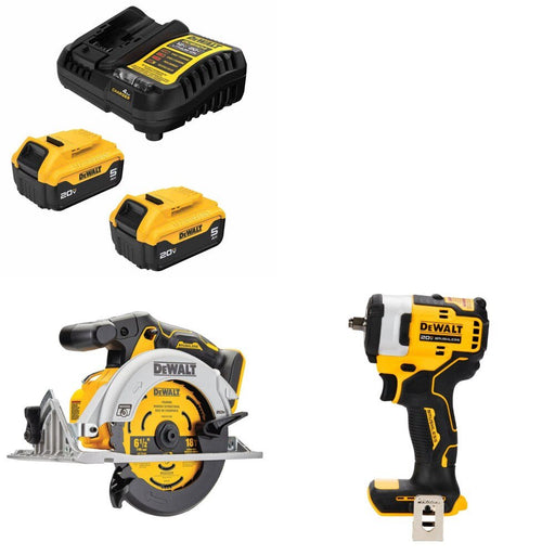 DeWalt DCB205-2C 20V Battery Kit W/ FREE DCS565B 6-1/2" Saw and FREE DCF913B