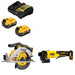 DeWalt DCB205-2C 5Ah Battery Kit W/ FREE DCS565B 6-1/2" Saw and FREE DCG408B Grinder