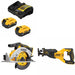 DeWalt DCB205-2C Battery Kit W/ FREE DCS565B Circular Saw and FREE DCS382B Recip Saw