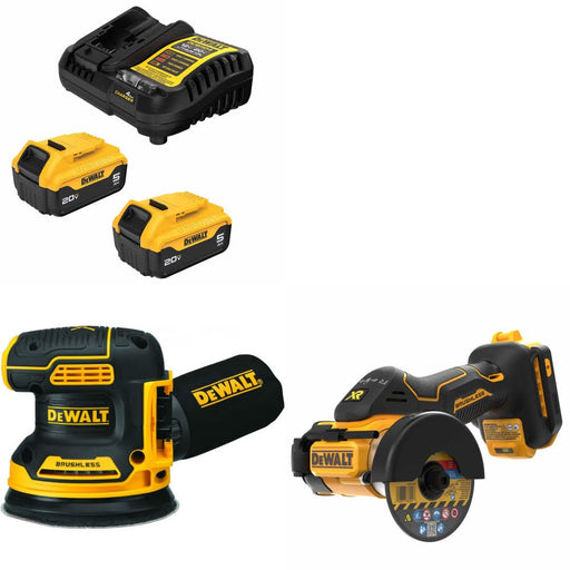 DeWalt DCB205-2C Battery Kit W/ FREE DCW210B Sander and FREE DCS438B Tool