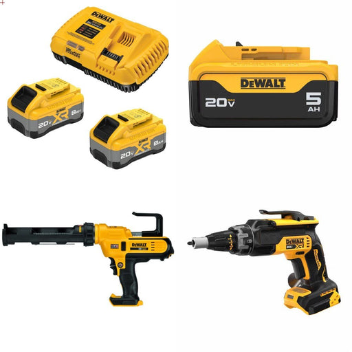 DeWalt 8Ah Battery Kit W/ FREE Battery, FREE Caulk Gun and FREE Screwgun