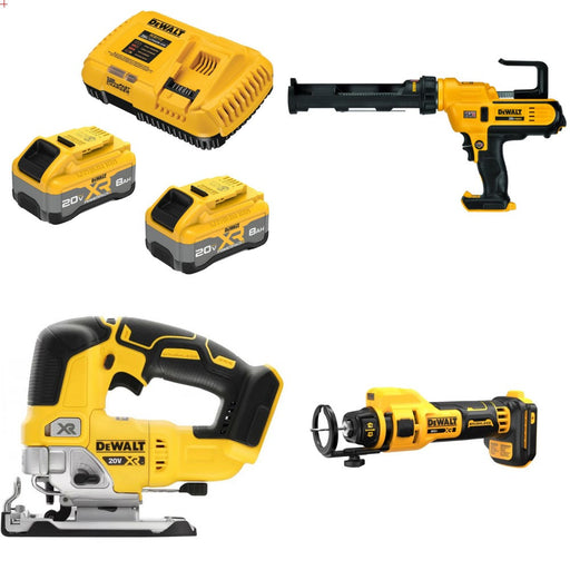 DeWalt 20V 8Ah Battery Kit W/ FREE Caulk Gun, FREE Jigsaw and FREE Cut-Out