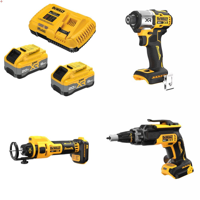 DeWalt 8Ah Kit W/ FREE Impact Driver and FREE Cutout and FREE Screwgun