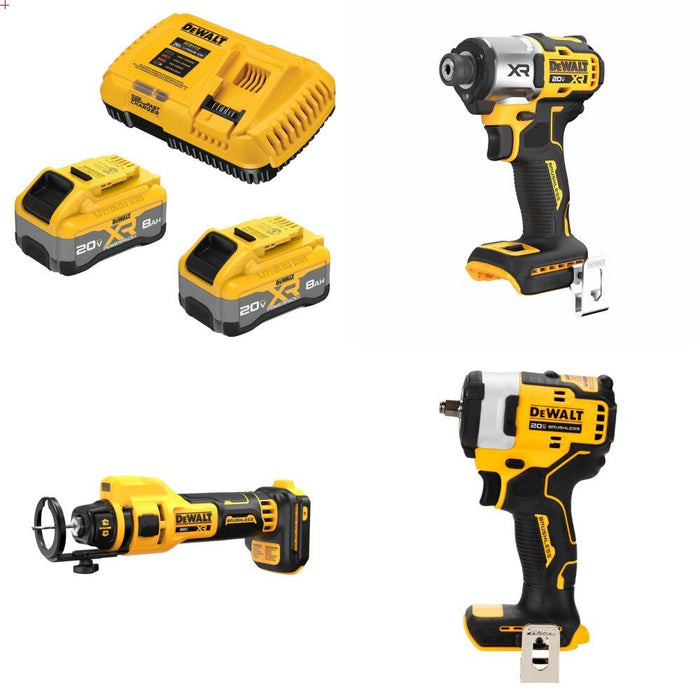 DeWalt DCB2108-2C 20V Battery Kit W/ FREE DCF845B Driver, DCE555B Cut-Out and DCF913B Wrench