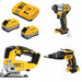 DeWalt Battery Kit W/ FREE Impact Driver and FREE Jigsaw and FREE Screwgun