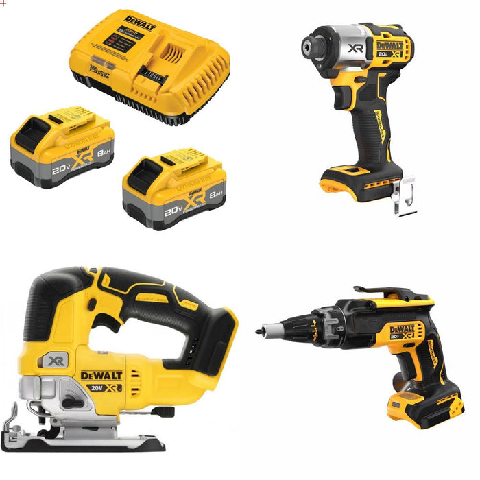DeWalt Battery Kit W/ FREE Impact Driver and FREE Jigsaw and FREE Screwgun