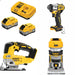 DeWalt DCB2108-2C 20V 8Ah Starter Kit W/ FREE DCF845B Driver, DCS334B Jig Saw and DCW600B Router