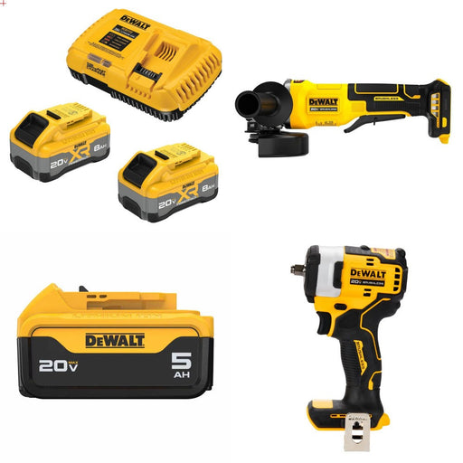 DeWalt 8Ah Kit W/ FREE Grinder and FREE Battery and FREE Impact Wrench