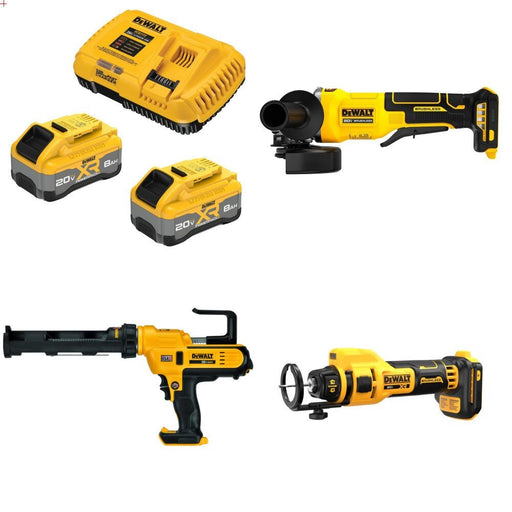 DeWalt 8Ah Starter Kit W/ FREE Grinder and FREE Caulk Gun and FREE Cutout