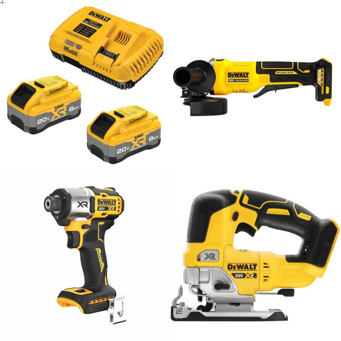 DeWalt 8Ah Kit (2-Pack) W/FREE Grinder, FREE Impact Driver and FREE Jigsaw