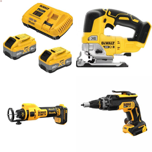 DeWalt 8Ah Starter Kit W/ FREE Jig Saw and FREE Cut-Out and FREE Screwgun