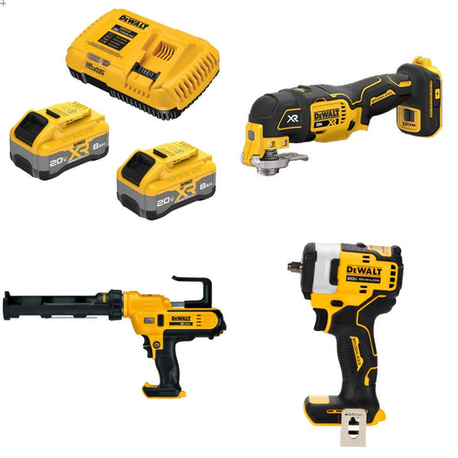 DeWalt 8Ah Kit W/ FREE Multi-Tool, FREE Caulk Gun and FREE Impact Wrench