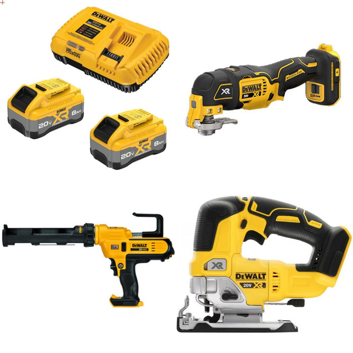 DeWalt 8Ah Battery Kit W/ FREE Osc Tool and FREE Caulk Gun and FREE Jig Saw