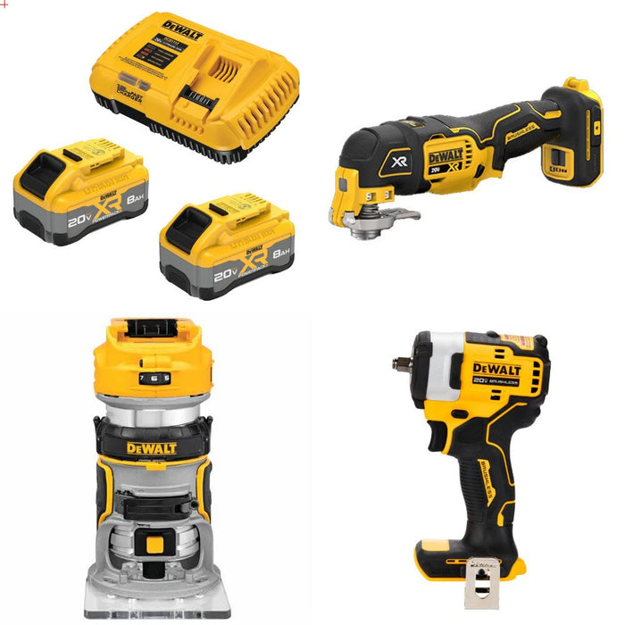 DeWalt 8Ah Kit W/ FREE Multi-Tool and FREE Router and FREE Impact Wrench
